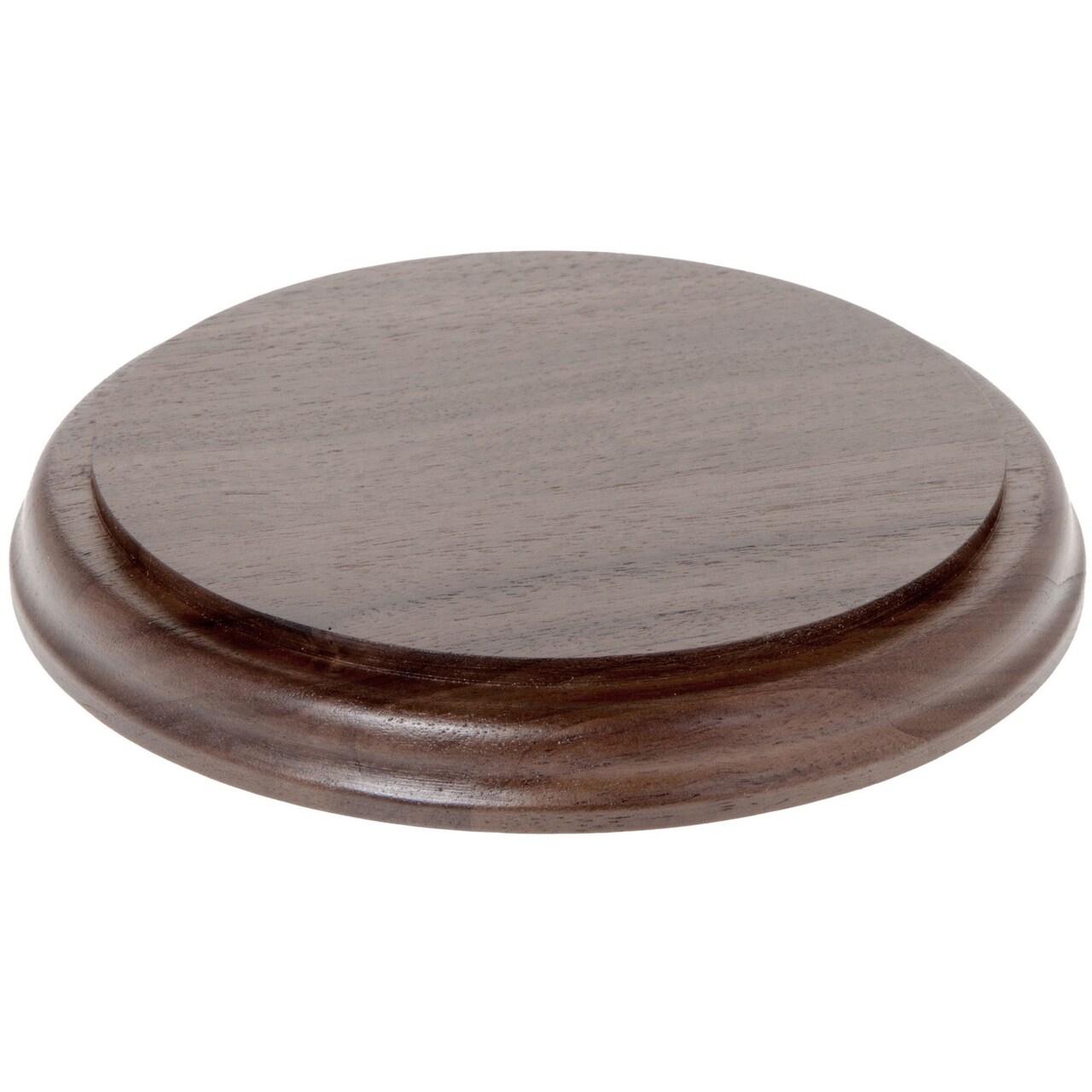 Plymor Solid Walnut Round Wood Display Base with Ogee Edge, 6.25" W x 6.25" D x 0.75" H